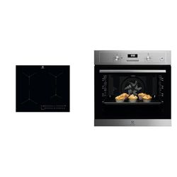 Electrolux LIL61443C Piano cottura ad induzione Serie 300, 60 cm, funzione Hob2Hood®, Nero & Serie 600 Forno da Incasso a Vapore Multifunzione, Capacità 68 L, COD3S40X