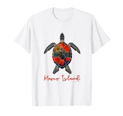 Marco Island Florida, vacanza retrò vintage sulla spiaggia con tartarughe marine Maglietta