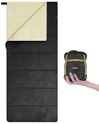 Sovsäck utomhus, Ohuhu liten förpackningsstorlek och ultralätt (860 g) sommar, bärbar, lätt, vattentät filt sovsäck med kompressionspåse för camping, backpacking, vandring, resor, svart