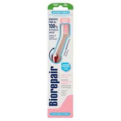 Biorepair, Spazzolino Gengive con Setole Super Soft, Antibatterico con Piliscilingua, Inibisce la Crescita Batterica Fino al 90%