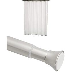 Amazon Basics Shower curtain rod and shower curtain, Multicolore