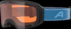 ALPINA ARRIS Q Lunettes de ski OTG effet miroir, contrastées et polarisées, avec protection UV 100% pour adultes, noir/bleu mat, taille unique