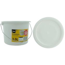 Coral 73311 Essentials Plastic Paint Kettle Container with Metal Handle for Paints and Paste 2.5 Litre,White & 73315 Essentials Kettle lid, 1 Litre