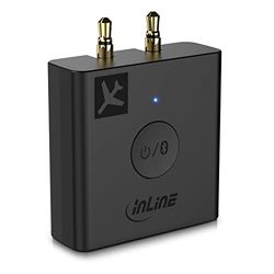 InLine - 99160I Adaptateur Avion Bluetooth 5.0 émetteur Audio pour TV, PC, HiFi, aptX, Adaptateur Universel pour systèmes AUX 1, 2 et 3 Broches, avec étui de Charge, pour écouteurs et AirPods