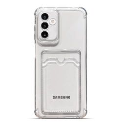 Tuokiou Funda Transparente con Ranura para Tarjetas para Samsung Galaxy A13 5G, 6.5 Pulgadas, Negro, TPU a Prueba de Golpes, Funda Suave con Bonito Tarjetero