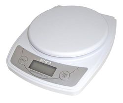 Genie 3606 EDS digital bokstavs- och köksvågar 1 g till 5 000 g/robust plast/LCD-skärm med mätenheter/vit