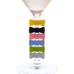 Koala Spain Markers Wine Glasses, 3D Bow Ties 6 Colors (6 Units)