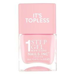 Nails Inc It's Topless Gel-Like Nail Polish, 4-in-1 Base Coat, Treatment, Colour & Top Coat, Long Lasting, Strong, Chip Free Nails, Glossy Salon Quality Manicure, Air Dry Nail Polish, Sabrina, 14 ML