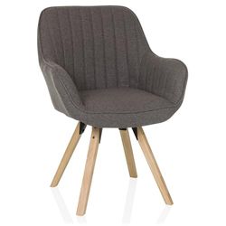 hjh LIVING Gestoffeerde stoel SCANDI SOFT Stof Grijs