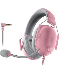Razer BlackShark V2 X (Playstation) - Casque e-Sport Filaire pour Console Playstation 5 (250g, Microphone cardioïde, Haut-parleurs 50mm, Annulation Passive du Bruit, Jack 3.5mm) Quartz