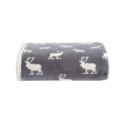Eddie Bauer Throw Blanket Roupa de cama reversível de forro polar Sherpa para decoração de casa para todas as estações, poliéster, Moose Stance cinzento, colcha