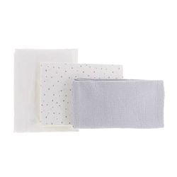 Cambrass - 3-delige beddengoedset voor kinderbed, bedlaken en kussensloop, 100% katoen, magie grijs, 80 x 120 x 1 cm
