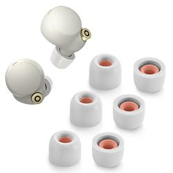 Traagschuimtips voor Sony WF-1000XM4, antislip vervangende oortips voor Sony True Wireless Earphones, passen in de oplaadhoes, perfecte ruisonderdrukking, 3 paar (klein, grijs)