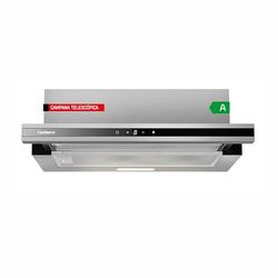 Corberó MAKALU640X Hotte télescopique en acier inoxydable et noir, 60 cm, débit 400 m3/h, puissance 65 W, 3 vitesses, filtre aluminium 3 couches, filtre carbone, efficacité énergétique A