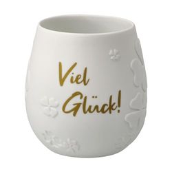 Portavelas con Texto en alemán Viel Glück!, Accesorios de 10 cm