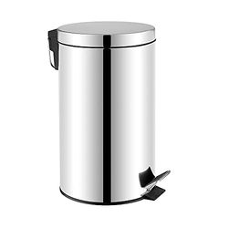 OFITURIA Cubo de Basura para Baño con Pedal Acero inoxidable 20 litros Brillo
