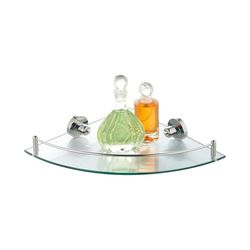 Avilia Étagère d'angle de Douche - Étagère pour Salle de Bain, Cuisine, Chambre, avec vis et pour Le Montage, en Verre trempé, Finition chromée, 25 x 5,7 x 25 cm