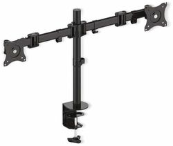 PureMounts OFFICE-03 Suporte de mesa para 3 monitores 33 - 69 cm (13-27"), inclinável: -45 ° a 45 °, rotativo: 180 °, giratório: 360 °, VESA 100x100, preto
