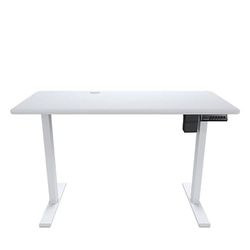 Glowster Table électrique Blanche avec Design Moderne, réglage de Hauteur, Surface Large, idéale pour Le Travail et l'étude à la Maison.