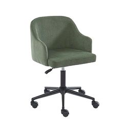 BAÏTA Barnabe Silla de Oficina con Ruedas con Altura Ajustable de Pana, Verde, 58,5 x 51 x 78-91,5 cm
