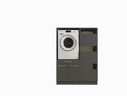 Laundreezy Armoire à Linge pour Machine à Laver-Anthracite-Certifié TÜV-avec Beaucoup d'espace de Rangement, Bois d'ingénierie, 1x Waschmaschinenschrank, 1x Wäscheschrank