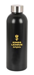 Safta KINGS LEAGUE - Botella Termo, Botella de Agua, Acero Inoxidable, Doble Aislamiento, 6h de Bebida Caliente y 12h de Bebida Fría, 500 ml, Color Negro