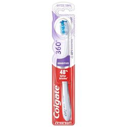Colgate Cepillo de dientes extrasuave 360 Sensitive Pro-relief con cerdas suaves para dientes y encías sensibles, 1 paquete, el color puede variar