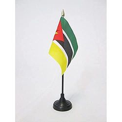 Mozambique Tafelvlag 15x10 cm - Mozambikaanse Desk Vlag 15 x 10 cm - gouden speerblad - AZ FLAG