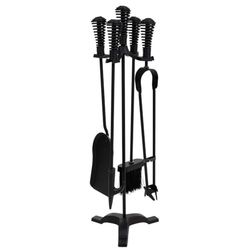 Herramientas Para La Chimenea De Metal zwart set 5 stuks