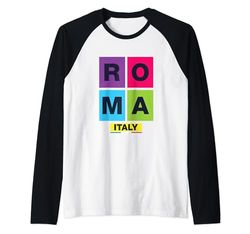 Awesome Rome Italy Fashion Style, Roma Italia Illustration Maglia con Maniche Raglan