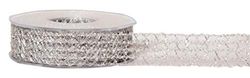 Furlanis - Rete Sirio Lamé, Nastro Decorativo Luminoso Natalizio - Argento, 30 mm x 15 m