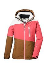 killtec Bambine e ragazze Giacca da sci/giacca funzionale con cappuccio e paraneve KSW 331 GRLS SKI JCKT, neon-coral, 128, 42091-000