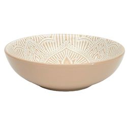 HOME DECO FACTORY, KA0456, Elegante Deep Plate en Beige Ceramic, Refined Design, Ideal para Sopa y Pasta, Easy Maintenance, Durable, 185 cm, Beige