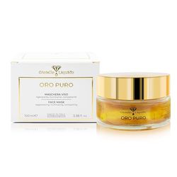 Maschera Viso Illuminante con Acido Ialuronico Purissimo - Oro Colloidale - Rigenera Cellule e Collagene Del Viso - Per Tutti I Tipi Di Pelle 100 ML