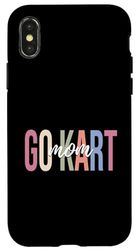 Coque pour iPhone X/XS Go Kart Mom Racing Femme Go Kart Racer Go Karting