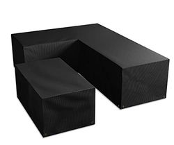 Bosmere Modulaire L-vormige eetkamerset voor alle weersomstandigheden - linkerzijde lang, 100% waterdicht, UV-beschermd, zware 600D Oxford-stof, medium, L260 W184 H78 cm, AM662C