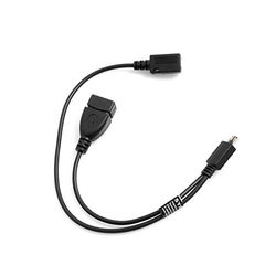 System-S OTG host-kabel 3 in 1 Micro USB (mannelijk) naar Micro USB (Female) USB A (Female) datakabel 30 cm
