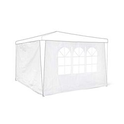 Relaxdays 10020081_49 Panneau latéral pour pavillon tonnelle de jardin tente réception de 3 x 3 m parois fenêtres protection pluie vent soleil, blanc lot de 2