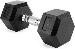 TREXO Halter, 7,5 kg, hexagon duurzaam rubber gietijzer voor krachttraining thuis met ergonomische handgreep, stabiele en veelzijdige halter Hex HXD75