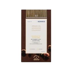 Argan Oil ADVANCED COLORANT 8,1 ASH Liga, BLONDE - 50 ml + 75 ml + 20 ml
