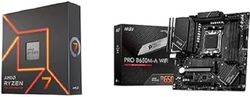 AMD Ryzen 77700X Procesador, 8 núcleos/16 Hilos desenfrenados, Arquitectura Zen 4, 40MB L3 Cache+Pro B650M-A WiFi Placa Base, Micro-ATX - Soporta Procesadores AMD Ryzen Serie 7000, AM5