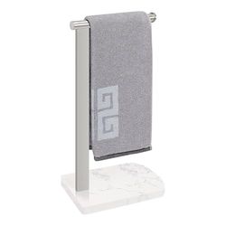 NearMoon Toallero con Base de mármol equilibrada, Soporte de Acero Inoxidable 304, Anillo de Toalla en Forma de L, Barra de toallero Independiente para Cuarto de baño, Cocina (Varilla