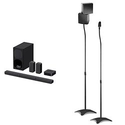 Sony HT-S40R - Soundbar TV a 5.1 canali, Dolby Digital, con Subwoofer cablato e Speaker&Supporti staffe aste piedistallo da pavimento per casse acustiche diffusori acustici surround home theatre