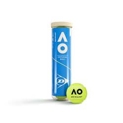 DUNLOP Tennisboll Australian Open – för sand, hård plats och gräsmatta (4 bollar)