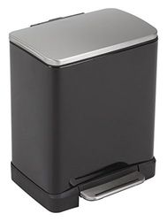EKO E-Cube Poubelle à Pédale Métal Noir 32 x 36,6 x 44,5 cm 20 litres