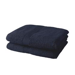 TODAY Lot de 2 Serviettes de Toilette 50x90 cm 100% Coton - Navy