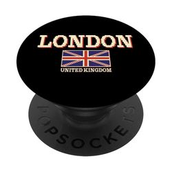 Pixelado Londres Reino Unido Union Jack Retro Videojuego PopSockets PopGrip Adhesivo