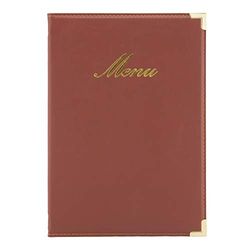 Securit Protège-menu Simili cuir de la Gamme Classique A5, 1 Double Insert Inclus (présente 4 Pages A5)