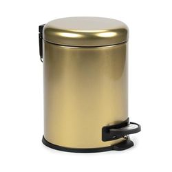 Tatay Poubelle Salle Bain avec Pédale 5L | Design Élégant et Compact | Fermeture Amortie | Seau Intérieur Pratique | Acier Inox de Haute Qualité – Or
