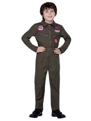 SMIFFYS Costume Top Gun bambini, Cachi, con tuta
